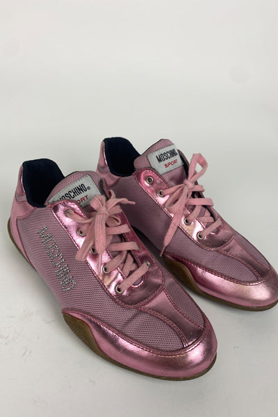 Moschino Metallic Pink Trainers