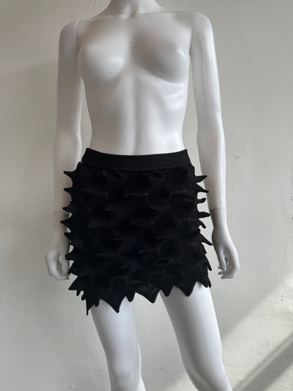 Chet Lo Designer Spike Black Skirt