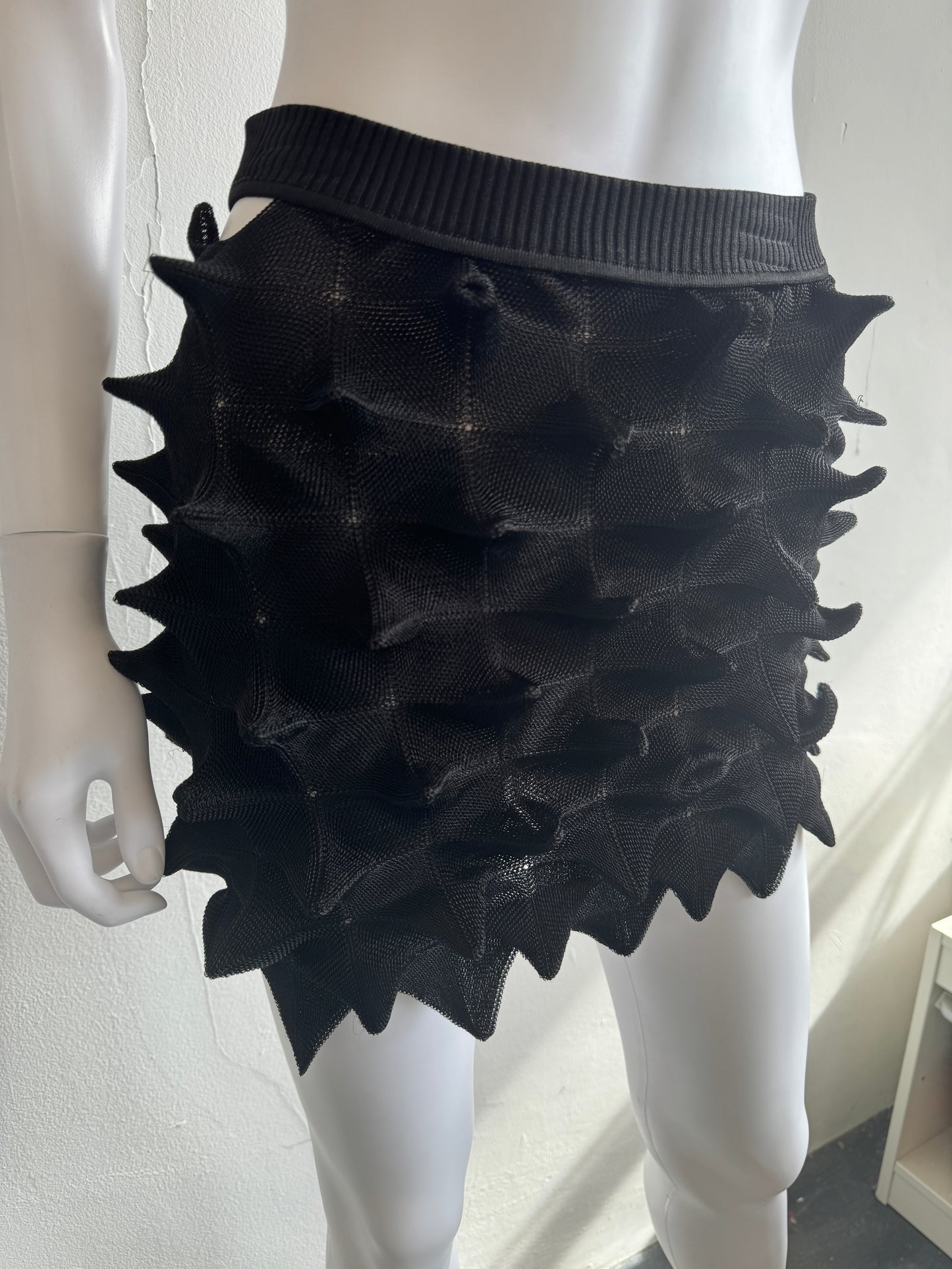 Chet Lo Designer Spike Black Skirt