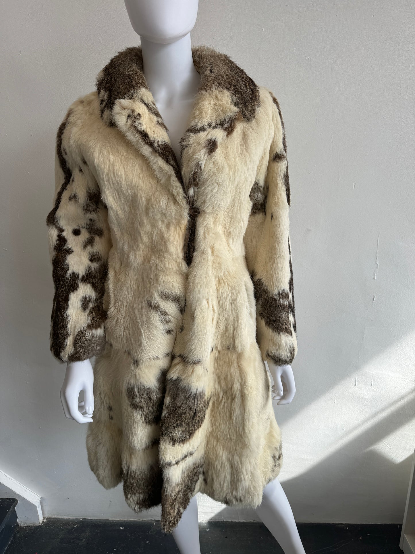 Mob Wife Vintage Rabbit Fur Coat