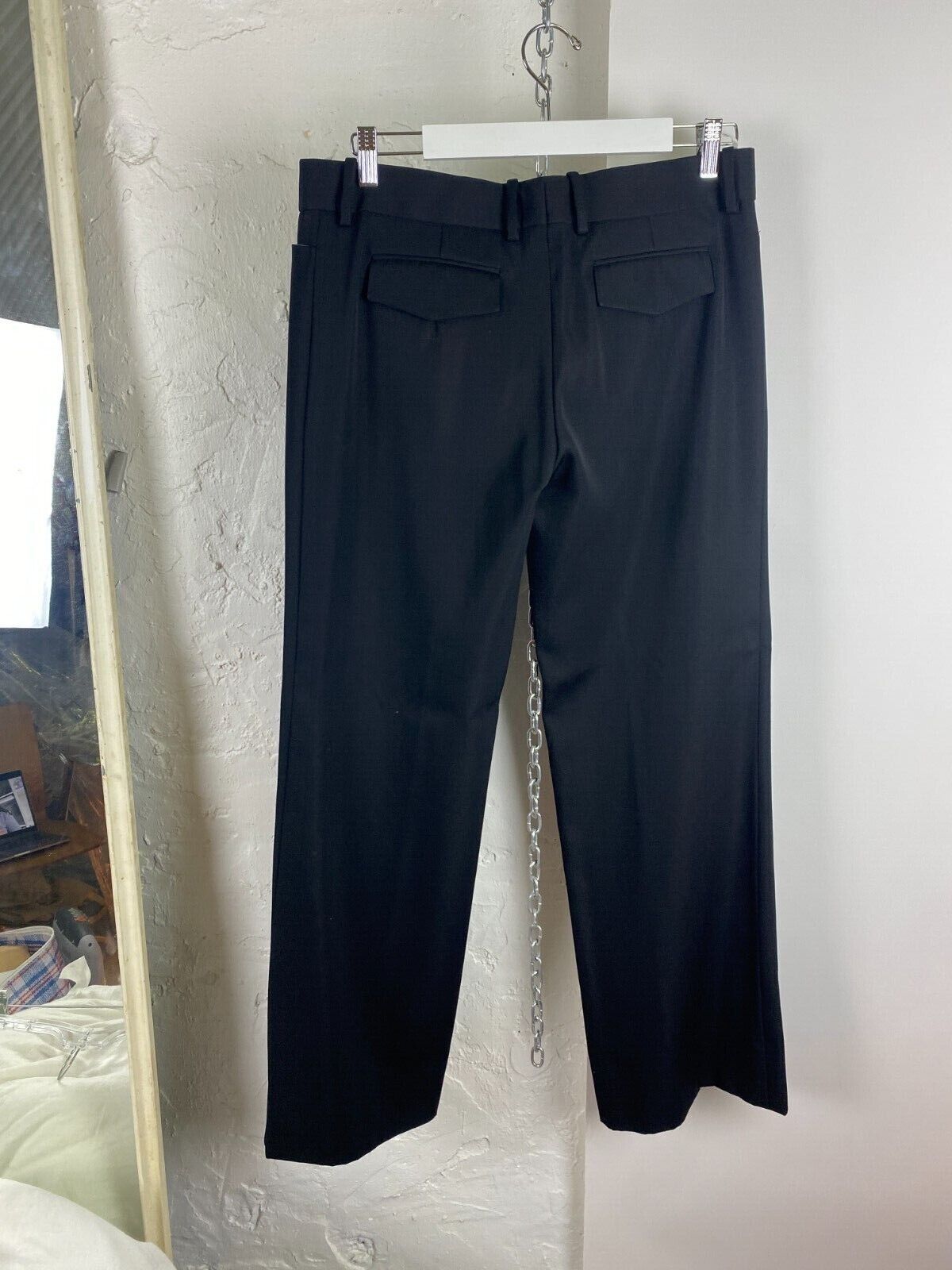 Celine Tailored Trousers Black Wool Size 40 