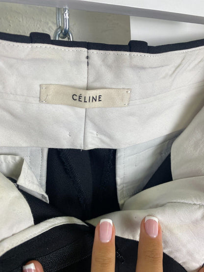 Celine Tailored Trousers Black Wool Size 40 